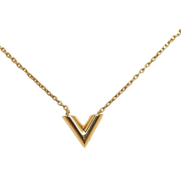 Gold Louis Vuitton Essential V Necklace | Luna Bags