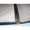 1970's -1980's Gucci Navy Blue Micro Guccissima Print Coated Canvas & Navy Leather Vintage XL Envelope Clutch | Luna Bags - Image 11