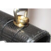 1960's Gucci black lizard top handle Kelly bag w blue lapis clasp | Luna Bags - Image 5
