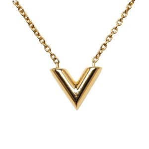 Gold Louis Vuitton Essential V Necklace | Luna Bags