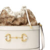 (WMNS) GUCCI Horsebit 1955 Retro Gold buckle Logo Canvas Drawstring Shoulder Messenger Bag White 602118-1DBUG-9095 | Luna Bags - Image 7