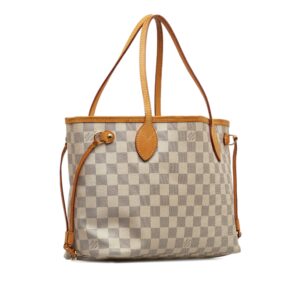 Beige Louis Vuitton Damier Azur Neverfull PM Tote Bag | Luna Bags
