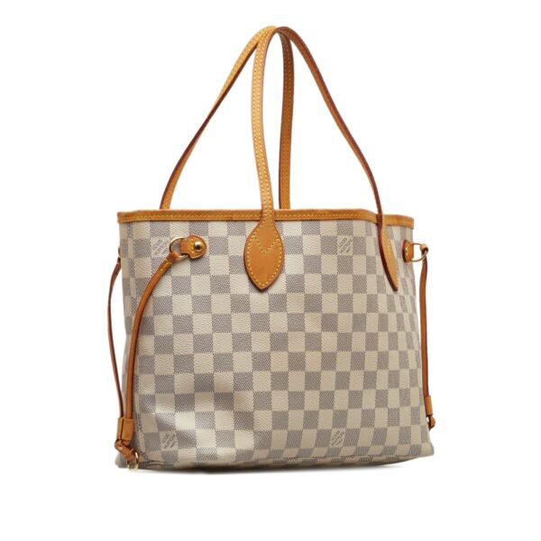 Beige Louis Vuitton Damier Azur Neverfull PM Tote Bag | Luna Bags