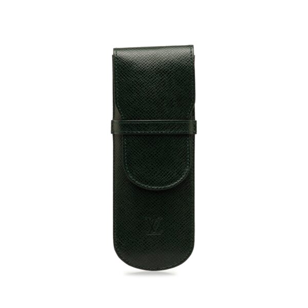 Green Louis Vuitton Taiga Etui Pen Case | Luna Bags
