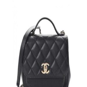 Chanel Small Flap Bag With Top Handle Black-SiLouis Vuittoner | Luna Bags