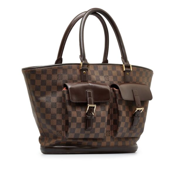 Brown Louis Vuitton Damier Ebene Manosque GM Tote Bag | Luna Bags