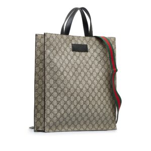 Gray Gucci GG Supreme Convertible Soft Tote Satchel | Luna Bags