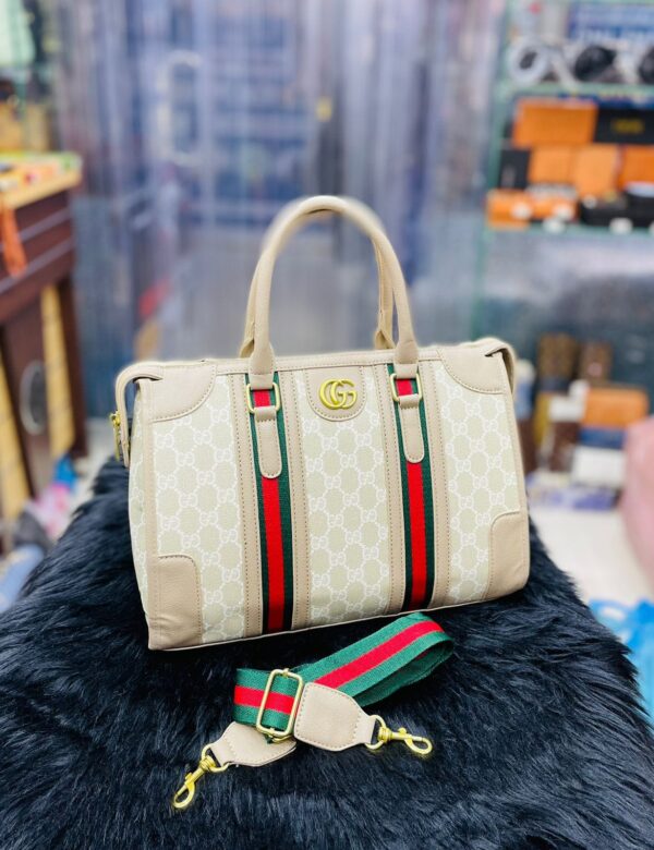 Gucci Premium Quality Women's Duffle Bag with Branded Belt - Luxury & Style Combined (White) | Luna Bags
