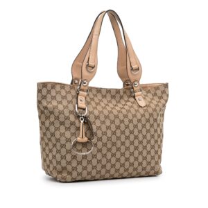 Brown Gucci GG Canvas Icon Bit Tote Bag | Luna Bags
