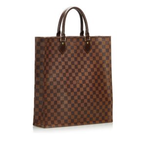 Brown Louis Vuitton Damier Ebene Sac Plat Tote Bag | Luna Bags