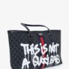 Balenciaga x Gucci Black BB Monogram Web Graffiti Medium Ophidia Shopping Tote | Luna Bags - Image 3