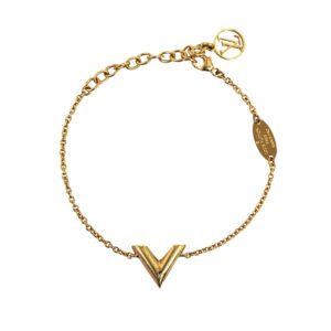 Gold Louis Vuitton Essential V Bracelet | Luna Bags