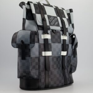 *Limited Edition* Louis Vuitton Christopher Backpack Bag in Black and White Damier Canvas with Silver Hardware | Luna Bags