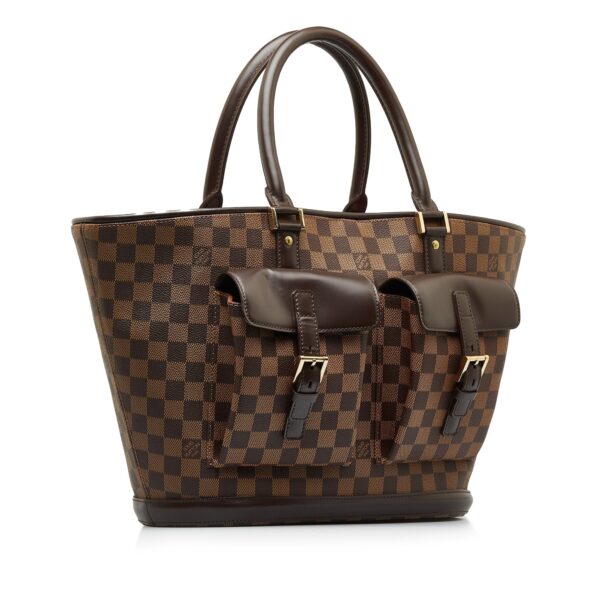 Brown Louis Vuitton Damier Ebene Manosque GM Tote Bag | Luna Bags