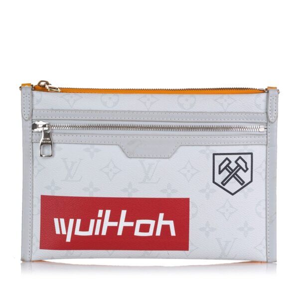 Gray Louis Vuitton Monogram Antartica Double Flat Messenger Crossbody Bag | Luna Bags