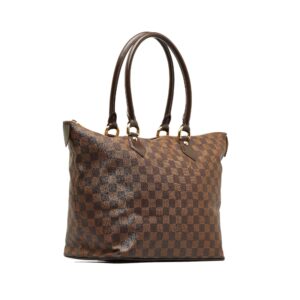 Brown Louis Vuitton Damier Ebene Saleya MM Tote Bag | Luna Bags