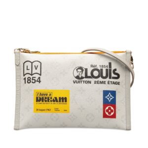 Gray Louis Vuitton Monogram Antartica Double Flat Messenger Crossbody Bag | Luna Bags