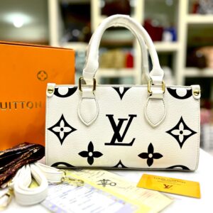 Elegant Women Bag - Louis Vuitton-Inspired Handbag with Long Belt & Brand Accessories (White) | Luna Bags