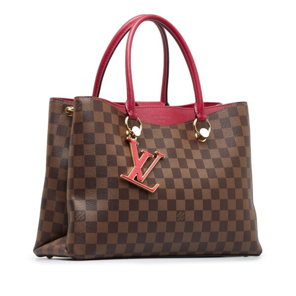 Brown Louis Vuitton Damier Ebene Riverside Tote Bag | Luna Bags