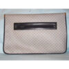 1970's -1980's Gucci Navy Blue Micro Guccissima Print Coated Canvas & Navy Leather Vintage XL Envelope Clutch | Luna Bags - Image 2