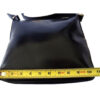 1970s Gucci saddle bag in black leather with muted gold hardware, an expandable bottom, wide shoulder strap, and burgundy leather lining | Luna Bags - Image 7