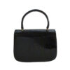 Giorgio GUCCI, Bamboo 1947 style, dark navy crocodile leather, top handle purse with sterling hardware, a boxy, structured shape, & an envelope style top | Luna Bags - Image 12