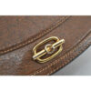 Early Gucci, brown leather saddle bag style, XL two-way shoulder bag or clutch with red and green striped edges | Luna Bags - Image 5