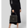 1960's Gucci black lizard top handle Kelly bag w blue lapis clasp | Luna Bags - Image 11
