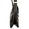 1970s Gucci saddle bag in black leather with muted gold hardware, an expandable bottom, wide shoulder strap, and burgundy leather lining | Luna Bags - Image 10