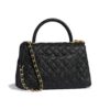Chanel Small Flap Bag With Top Handle Black-SiLouis Vuittoner | Luna Bags - Image 2