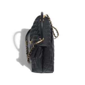 Chanel Small Flap Bag With Top Handle Black-SiLouis Vuittoner | Luna Bags