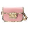 (WMNS) GUCCI Horsebit 1955 Retro Gold buckle snake pattern Colorblock Leather Shoulder Messenger Bag Small Pink / Beige 602204-18YMA-5567 | Luna Bags - Image 15