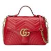 (WMNS) GUCCI GG Marmont Gold Logo Distress Leather Chain handbag Small Red Classic 498110-DTDIT-6433 | Luna Bags - Image 7