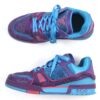 LOUIS VUITTON sneakers 1A9JWJ Suede, Fabric, Rhinestone Blue purple LV Trainer Line 8 | Luna Bags - Image 2