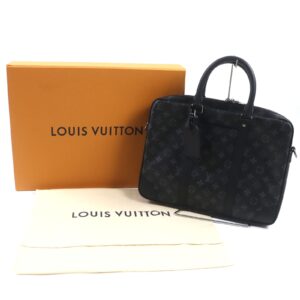 LOUIS VUITTON Briefcase M46457 Monogram Eclipse canvas Black Gray Monogram Eclipse Porte Documan Voyagej | Luna Bags