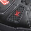 LOUIS VUITTON sneakers Main: Leather Black red LV trainer line mens 6 Used | Luna Bags - Image 8