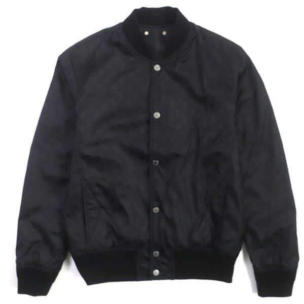 LOUIS VUITTON Bomber jacket HIL47WTKV Sheep leather black Monogram 46 | Luna Bags