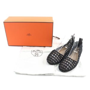 HERMES pumps leather black Minoruk 36.5 | Luna Bags