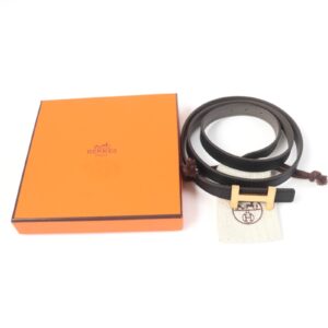 HERMES belt leather Dark brown focus | Luna Bags