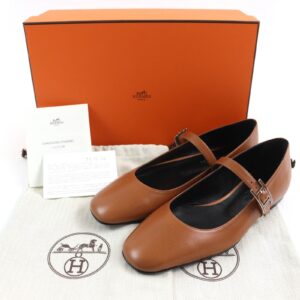 HERMES Ballet shoes 242047Z Main: Leather Maron Alzan Jane Women 36 Used | Luna Bags
