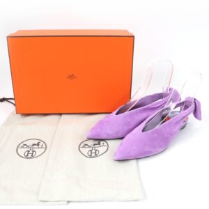 HERMES pumps Main: Suede leather purple Eva Women 37 Used | Luna Bags