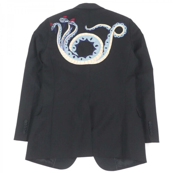 GUCCI tailored jacket 457776 Outer: 60% mohair, Outer: 40% wool, Lining: 68% rayon, Lining: 32% silk, Sleeve lining: 100% rayon black DIY mens 46 Used | Luna Bags