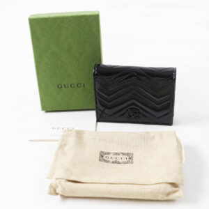 GUCCI Bifold Wallet 466492 Patent leather black | Luna Bags