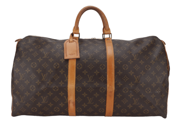 LOUIS VUITTON KEEPALL 55 MONOGRAM CANVAS GOLD HARDWARE WITH DUST COVER | Luna Bags