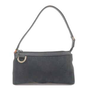 GUCCI Abbey GG Canvas Leather Pouch Hand Bag Black 145750 | Luna Bags