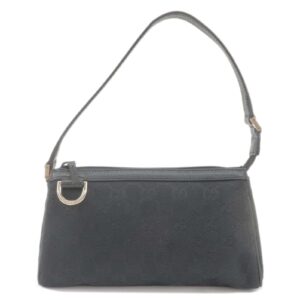 GUCCI Abbey GG Canvas Leather Pouch Hand Bag Black 145750 | Luna Bags