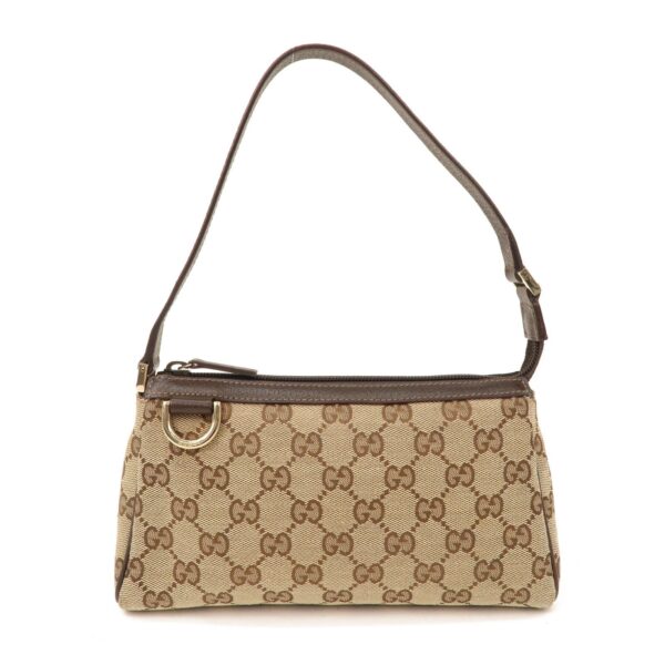 GUCCI Abbey GG Canvas Hand Bag Pouch Beige Brown 145750 | Luna Bags