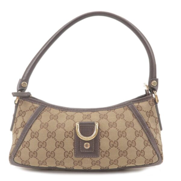 GUCCI Abbey GG Canvas Leather Pouch Hand Back Beige 130939 | Luna Bags