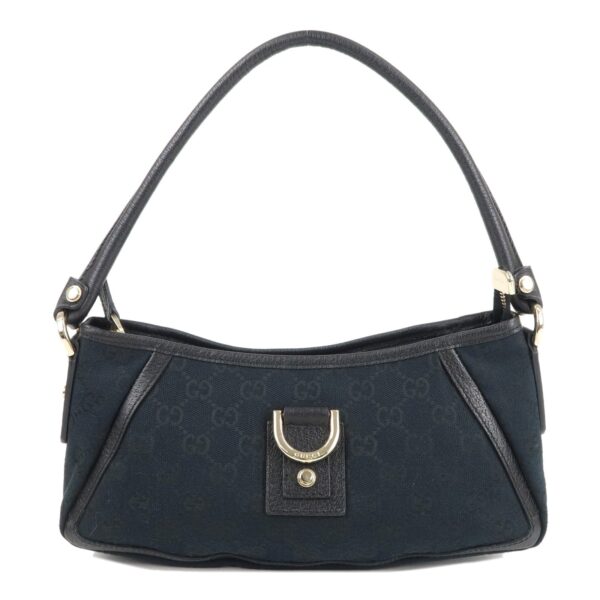 GUCCI Abbey GG Canvas Leather Pouch Shoulder Bag Black 130939 | Luna Bags