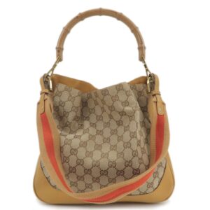GUCCI Bamboo GG Canvas Leather 2Way Shoulder Bag 001.4095 | Luna Bags